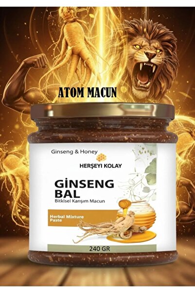 Herşeyi Kolay Ginsengli Macun 240gr Atom Bitkisel Macunu Atom Propolis Arı Su...