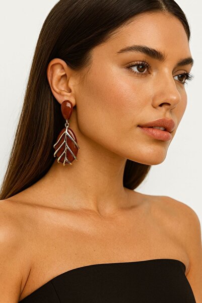 HAZAL KAYA ATELIER Coffee Leaf Veined Women's Earrings