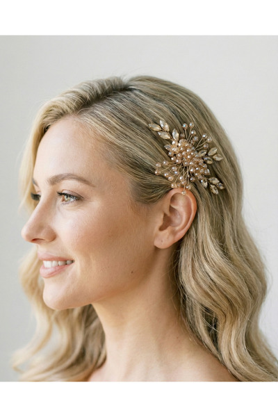gelinmz Tamamen El Yapımı Kristal Taşlı Şık Ve Zarif Düğün Ve Nişan Gelin Tac...
