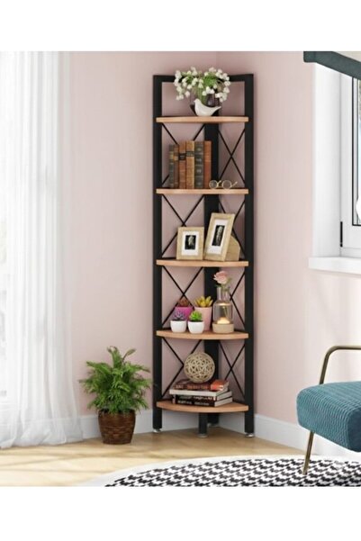 Retodesign 5 Raflı Köşe Raf/ Duvar Rafı 2054