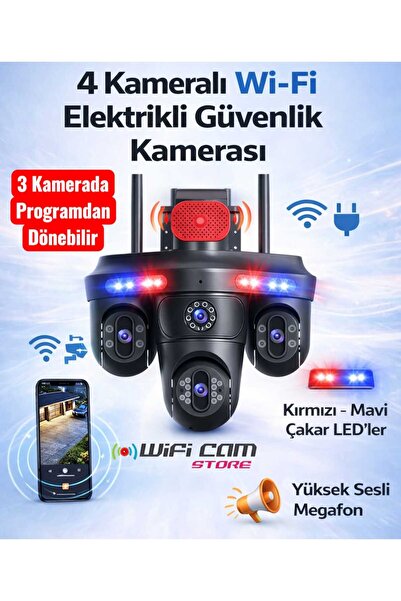 4 Kameralı 3 Motorlu Akıllı Ptz Güvenlik Kamerası