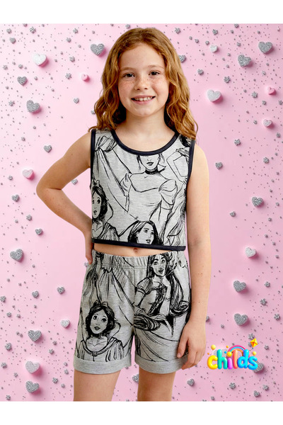 childs cu imprimeu Crop material elastic bumbac moale Costum de vară pentru f...