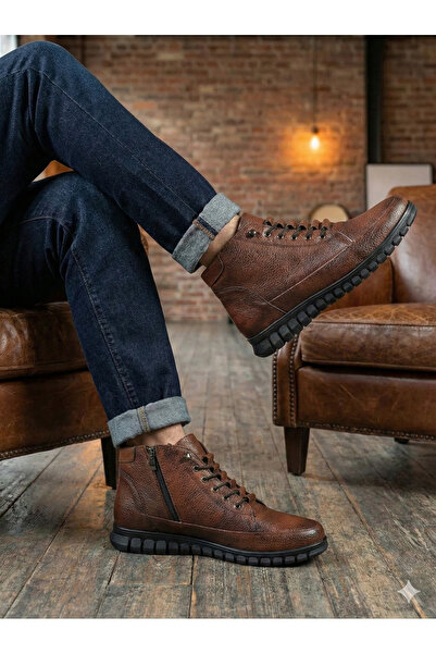 GÜR MODA AYAKKABI HAFİF YUMUŞAK SICAK ASTAR BAĞCIKSIZ FERMUARLI KAYMAZ TABAN ...