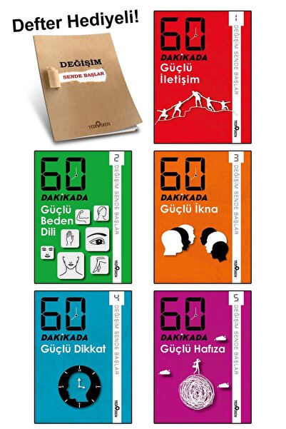 Yediveren Yayınları 60 Dakikada Güçlü Kişisel Gelişim Seti Defter Hediyeli 5....