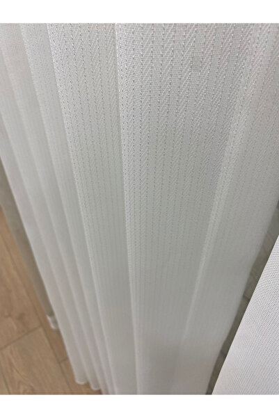 İNCİLİFE Arya Fish Scale Patterned 1/3 Tight Pleated Tulle Curtain (Off-White)