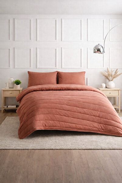 Zarif Home Uyku Seti Doğal Ranforce Çift Kişilik - (6'lı) -Kahverengi