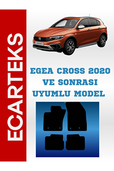 Ecarteks Fiat Egea Cross 2020 Ve Sonrası Uyumlu Klipsli-kaymaz Taban Velur Ha...