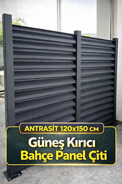 Konak Tel Çit Aksaray Panjur (ANTRASİT 120x150 CM) Güneş Kırıcı Bahçe Panel Ç...