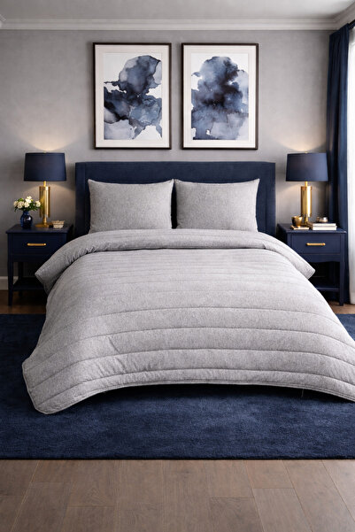 Zarif Home Uyku Seti Doğal Ranforce Çift Kişilik - (6'lı) - Gri