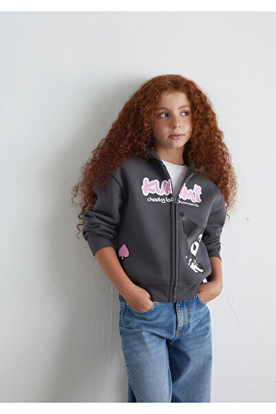Mavi Kuromi Baskılı Fermuarlı Sweatshirt 7S10167-85309