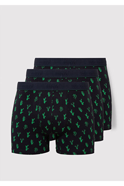 Mavi 3-Pack Cactus Printed Navy Blue Boxer 0912197-32184