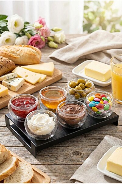Vivien Home 6lı Çift Çidarlı Mini Sosluk Drajelik Lokumluk