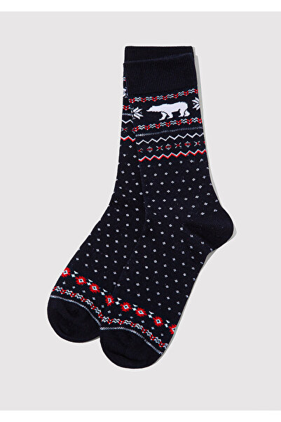 Mavi New Year's Themed Navy Blue Socks 0912105-70490