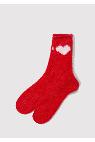 Mavi Heart Detailed Plush Boot Socks 1913571-10076