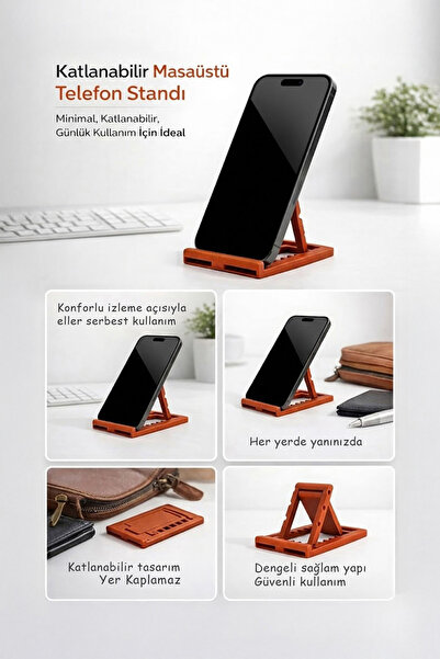 BenomTech Foldable Desktop Phone and Tablet Stand (Brown)