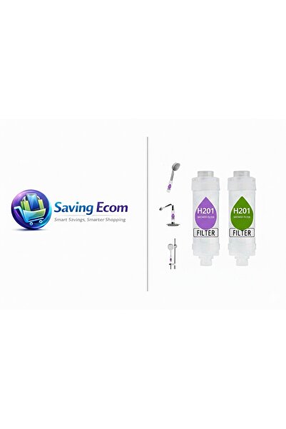 H2O COOL فلتر استحمام هالوني بفيتامين سي، قطعتان، فلتر لرأس الدش لإزالة بقايا...