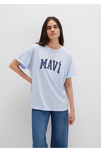 Mavi Μπλουζάκι με τυπωμένο λογότυπο Oversize / Φαρδιά κοπή 1600843-70717