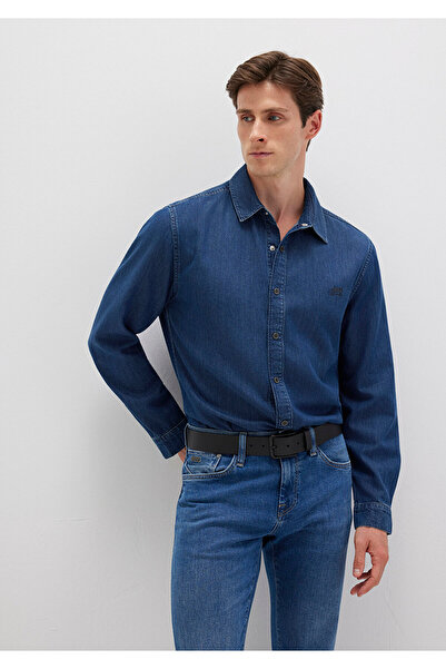 Mavi Roy Lux Черна тъмно индиго синя дънкова риза Slim Fit / Slim Cut 0210496...