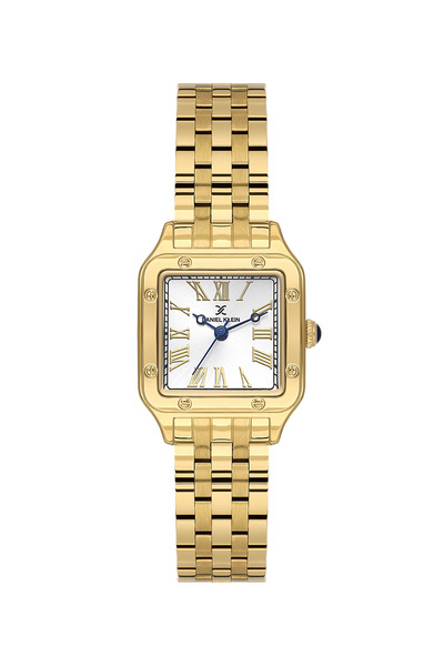 Daniel Klein ساعة نسائية فاخرة من الفولاذ المقاوم للصدأ مطلية بالذهب DK.1.141...