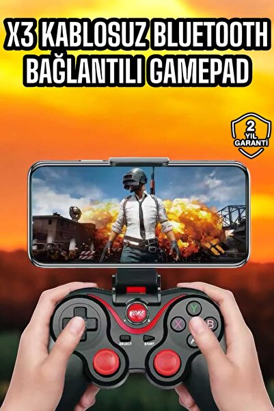 PAZAR DÜNYASI Android Uyumlu Gamepad X3 Game Stick Oyun Kolu Bluetooth Bağlan...