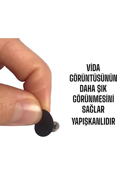 ZUZU MADE Yapışkanlı Vida Tapası Tıpası Siyah Vida Kapatıcı Kapağı 50 Adet