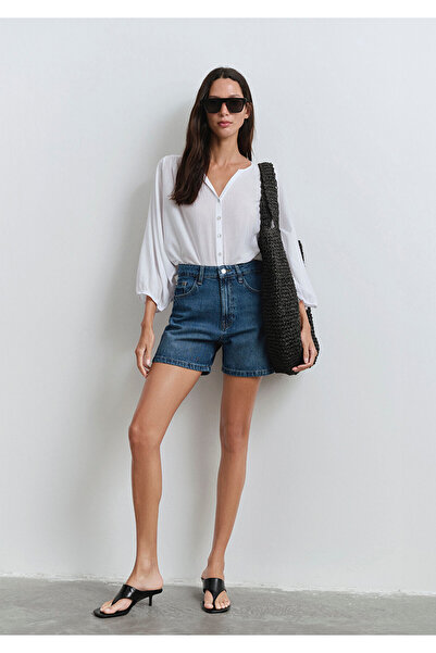 Mavi Verna 90lar Dunkelblaue Jeansshorts 1410059-89748