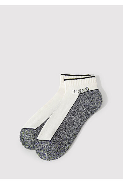 Mavi Logo Detailed White Booties Socks 0911604-622