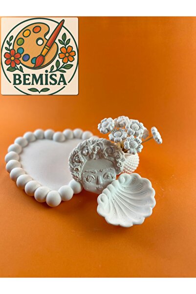 BEMİSA Firida İstiridye Lokumluk Takılık Mini Saksı Ve Çiçekler Kalp Şeklinde...