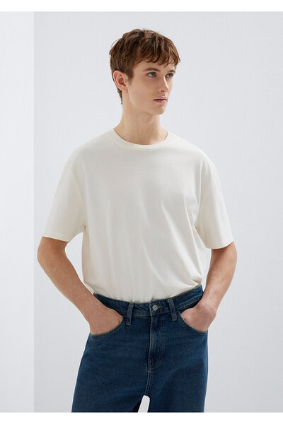 Mavi Tricou de bază alb cu detaliu etichetă Loose Fit / Loose Relaxed Fit 061...