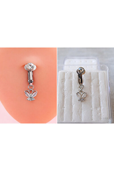 Piercing Work Shop Fake delim gerektirmeyen zirkon taşlı göbek piercing stand...