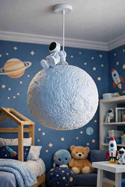 Rekatech Ay Desenli Astronot Avize | Çocuk & Genç Odası Çocuk Odası Avizesi /...