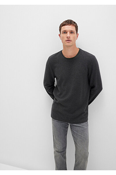 Mavi Langärmliges Basic-T-Shirt in Anthrazit mit schmaler Passform 064622 -26834