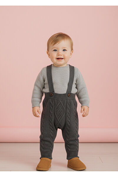 Nimini Kids Knitwear Sweater & Knitted Salopet Overalls Unisex Baby Top and B...