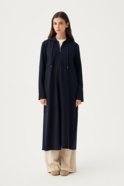 ALLDAY Cardigan cu cusături în albastru închis și material elastic fermoare