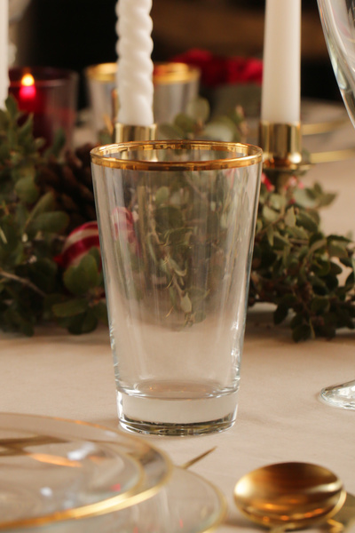 Rakle Gold Gilded 4-Piece Soft Drink Glass Set 400 Cc