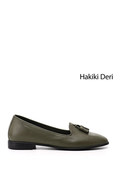 GÖNDERİ(R) Women's Genuine Leather Tasseled Ballerinas