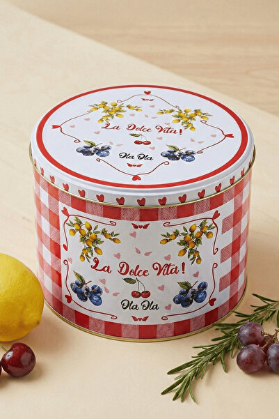 Sarkap La Dolce Vita Dekoratif Metal Saklama Kutusu Kırmızı