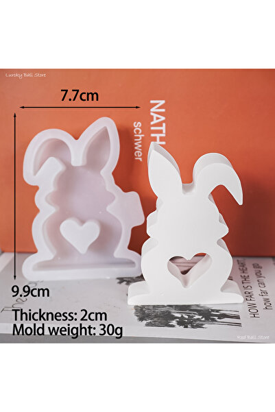 Choice قالب سيليكون ثلاثي الأبعاد على شكل قلب وأرنب لصنع الشموع، وقوالب صابون...
