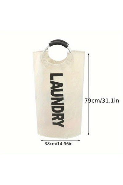 Choice سلة غسيل بيج اللون، سعة 90 لترًا/23.8 جالونًا، قابلة للطي، محمولة، مصن...