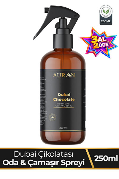AURAN Dubai Çikolatası Parfümlü Oda Ve Çamaşır Spreyi Ortam Kokusu Dubai Choc...