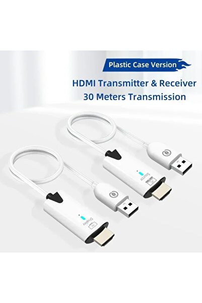 Choice موسع إشارة HDMI لاسلكي أبيض اللون، بتردد 5.8 جيجاهرتز، يدعم دقة 1080 ب...