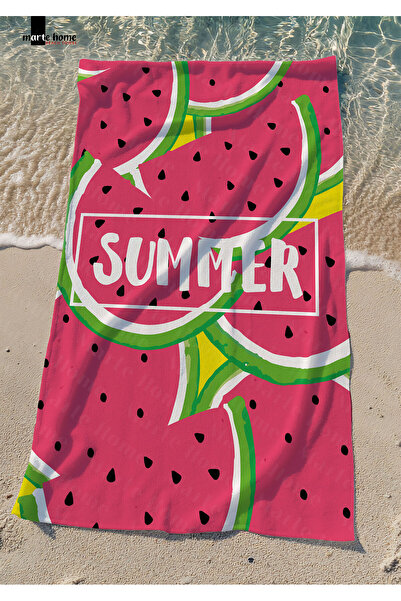 Marte Home منشفة شاطئ ملونة مطبوعة بالبطيخ الصيفي