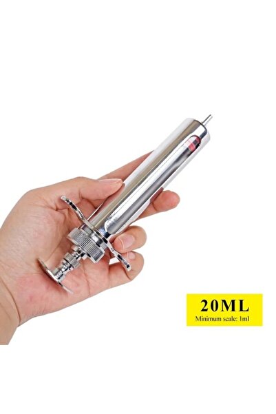 Choice 20ml 10/20/30/50ml Metal Automatic Veterinary Syringe Adjustable Dose ...