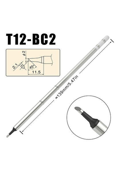 Choice محطة لحام T12-BC2 سوداء من سلسلة T12، رأس مكواة لحام بديل من الكروم ال...