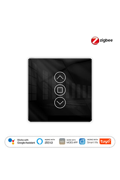 MOES مفتاح ستارة ذكي أسود من تويا بتقنية زيجبي، زجاج مقوس يعمل باللمس بتقنية ...