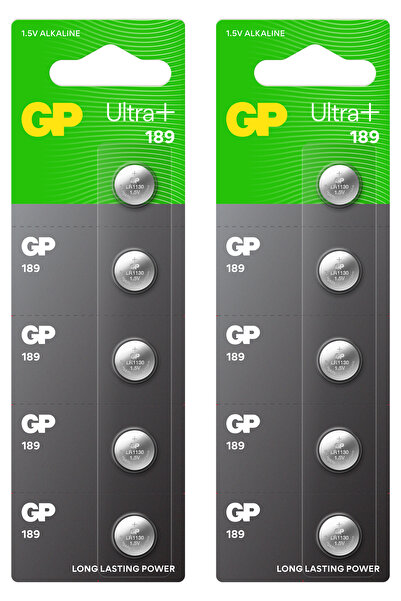 GP Batteries 189 Ultra Plus Lr54/189/V10Ga Boy Alkalin Düğme Pil, 1.5 Volt, 2...