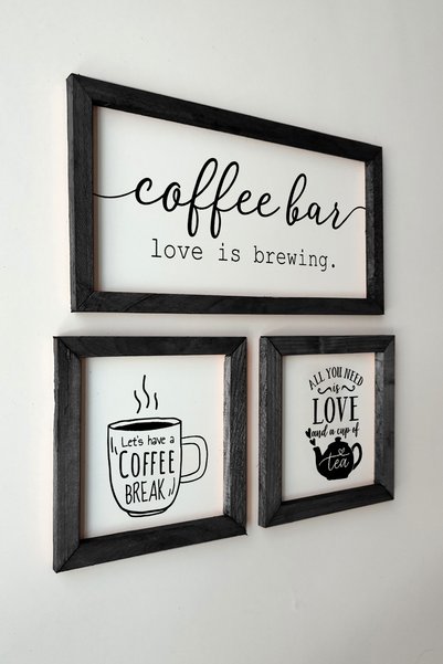 Tooall Kitchen, Tea, Coffee Corner, Wooden Frame Table Set