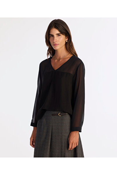 Yargıcı Regular V Neck Long Sleeve Blouse