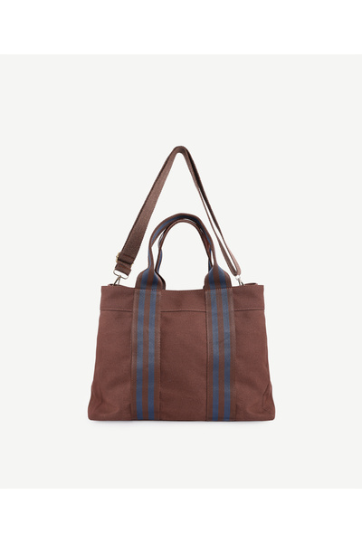 Yargıcı Canvas Handbag with Column Detail