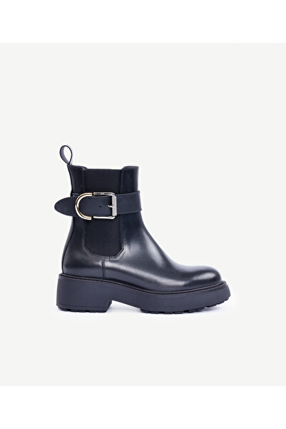 Yargıcı Leather Boots with Elastic and Buckle